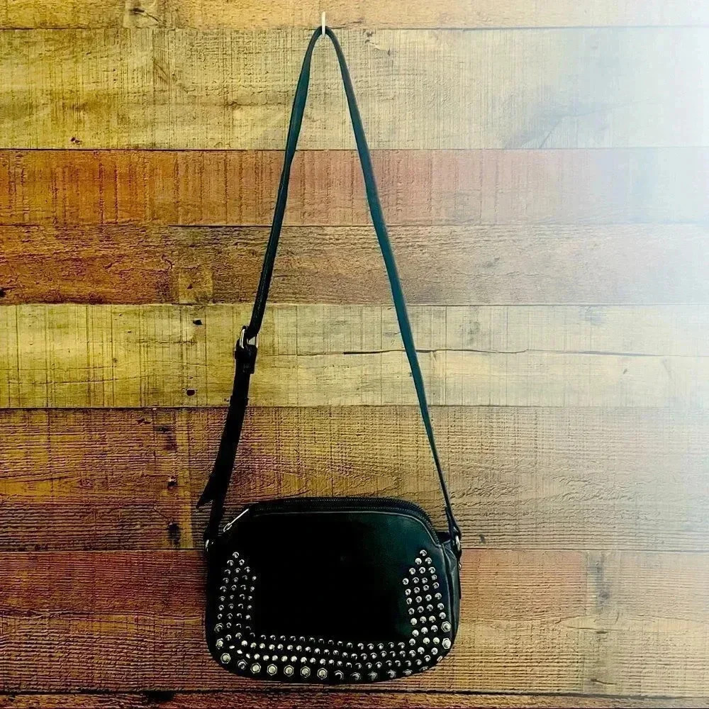 Joelle Hawkins Leather Studded Crossbody Purse